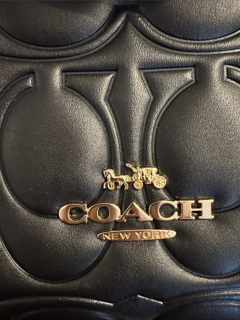 NWT! COACH Black Quilted Maggie Tote in Signature Leather - Picture 2 of 11